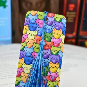 Rainbow Cat Bookmark for Animal Lover Bookish Stocking Stuffer Reader Gifts