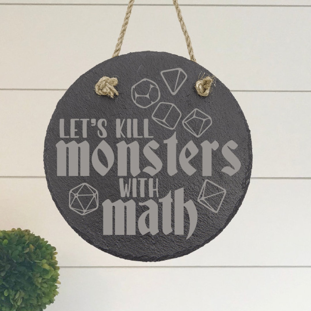 Monsters Math Dungeons and Dragons Sign D&D Gift for Math Teacher or ...