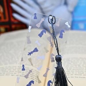 Chess Pieces Bookmark with tassel for party favors or prize gifts for chess player