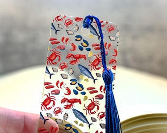 Unique Seafood Bookmark for Cooking Party Favor or Chef Cookbook Stocking Stuffer Gift