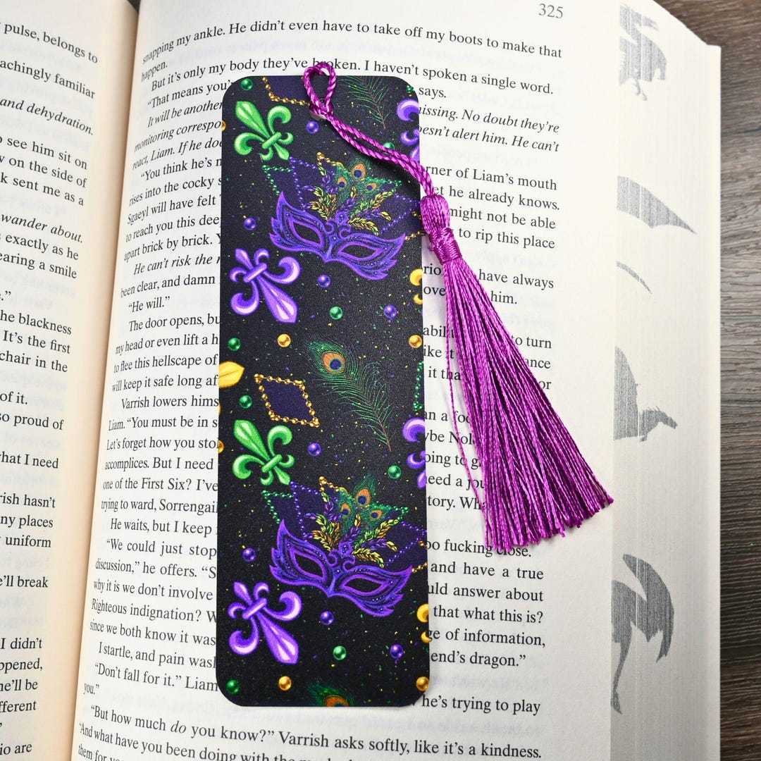 Masquerade Mardi Gras Bookmark for Fat Tuesday Party Favor or Bookish ...