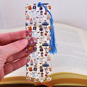 Marque-page mignon Halloween Spooky Dogs avec pompon pour enfants, cadeaux d&#39;automne ou cadeau livresque pour chien