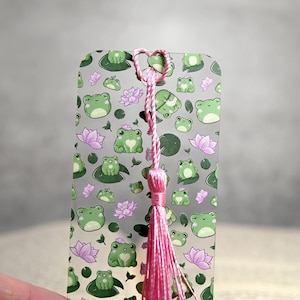 Cute Kawaii Frogs Bookmark for frog lover cottagecore stocking stuffer gifts