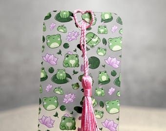 Cute Kawaii Frogs Bookmark for frog lover cottagecore stocking stuffer gifts