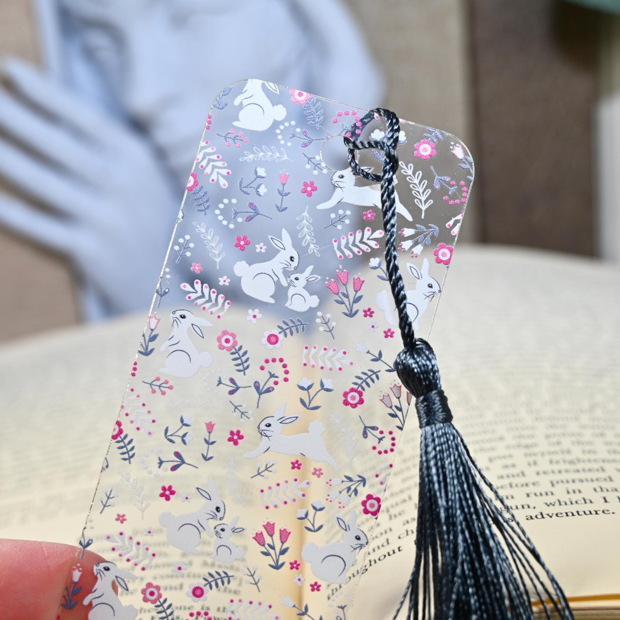 Cute Playful Bunny Rabbit Bookmark for Spring Party Favor or Bookish ...