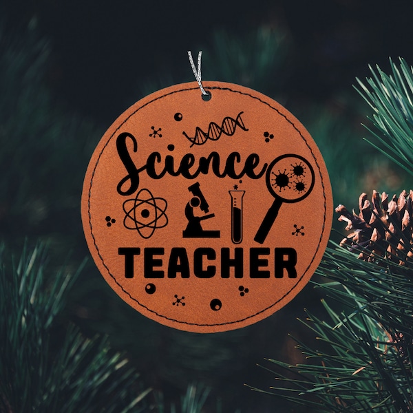 Personalized Science Teacher ornament for classroom decor or a Science Teacher gift for your favorite school science teacher