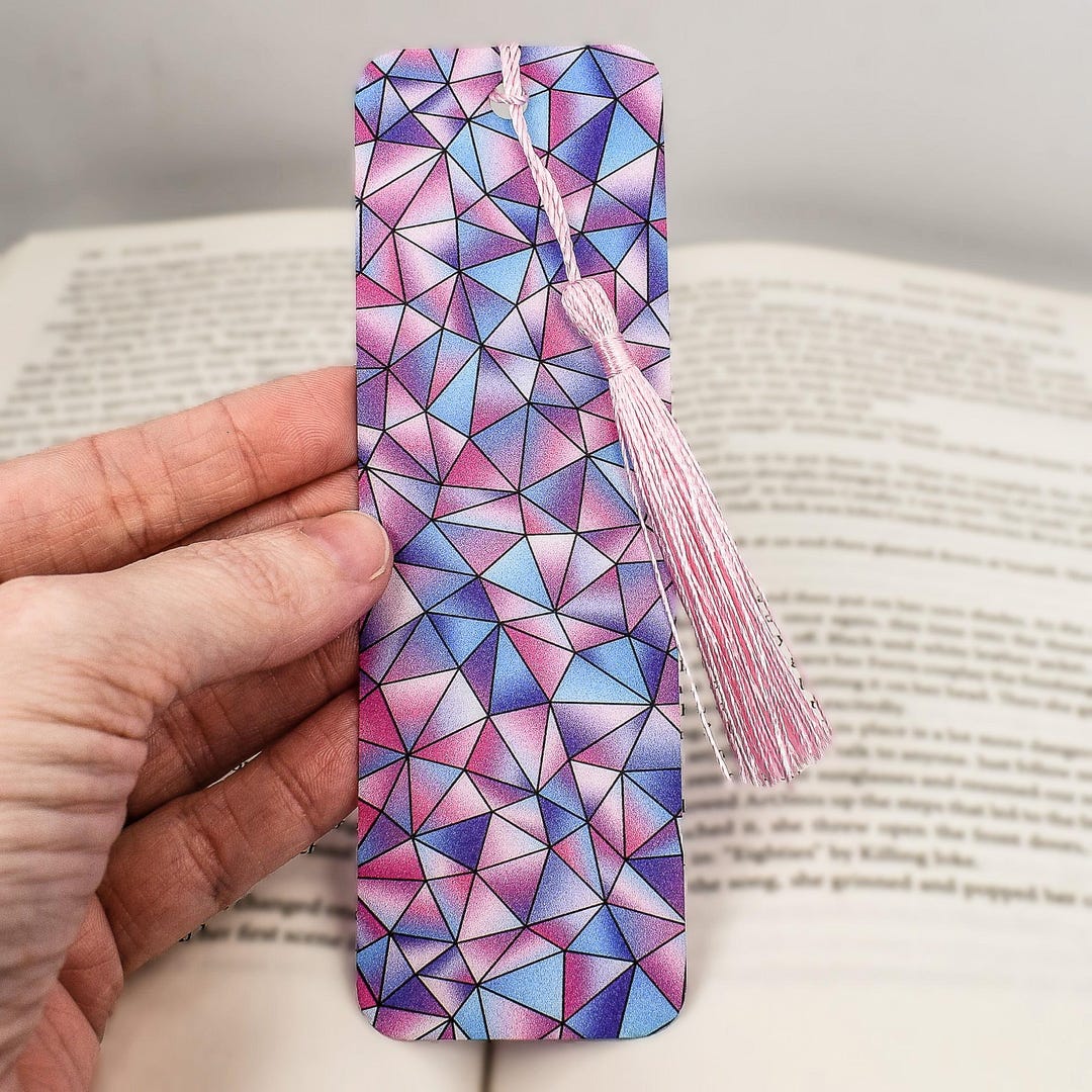 Cute Bookmark With Tassel Cotton Candy Stained Glass Design for Bookish ...
