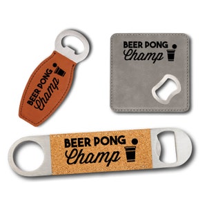 Beer Pong Champ Belt Buckle Bottle Opener Heavy Silvertone Metal