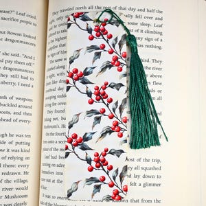Christmas Cranberries Bookmark for Women - Winter Bookish Party Favor