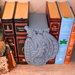 Dragon Book Lover Gift Hanging Dragon book nook for Fantasy Bookshelf Decor