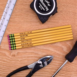Funny Home Improvement Gift handy 'man' Pencil Set for dad stocking stuffer
