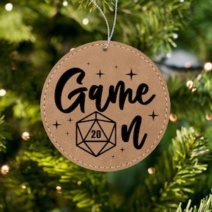 Personalized dnd Ornament Game on D20 polyhedral dice gift for dnd player or dungeon master
