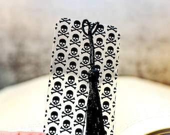 Skull and Crossbones Bookmark for Pirate Party Favors or Gothic stocking stuffer gifts