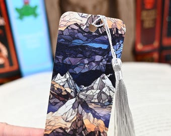 Rocky Mountains Bookmark with Tassel Mountain Hiking Nature Stocking Stuffer Reader Gift
