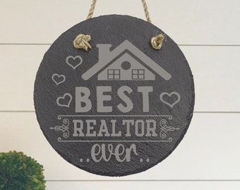 Best Realtor Ever hanging wall decor sign for Real Estate offices or Gift for Realtors and Real Estate Gifts