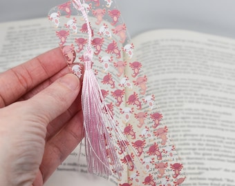 Cute Bookmark with Axolotls is used for teacher gifts basket or unique bookmarks for a book lover gift box or bulk Axolotl gifts