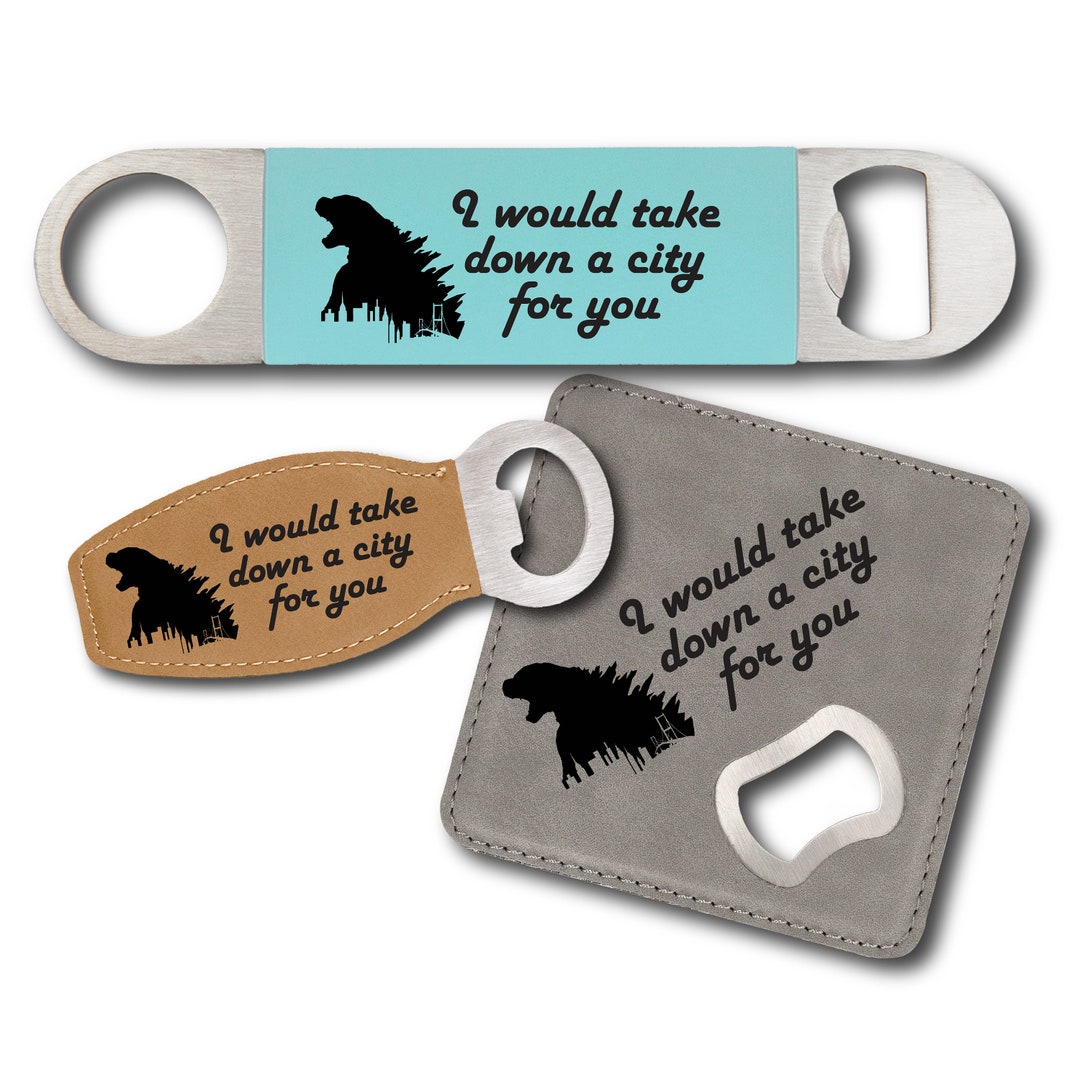 Godzilla Take Down a City Bottle Opener Godzilla Gift Etsy