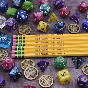 Outil d'inscription Crayons D&D gravés pour jeu de rôle sur table Bas de Noël cadeau
