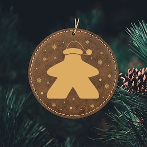 Meeple Santa Board Game Ornament for board gaming gifts for game host decor