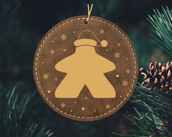Meeple Santa Board Game Ornament for board gaming gifts for game host decor