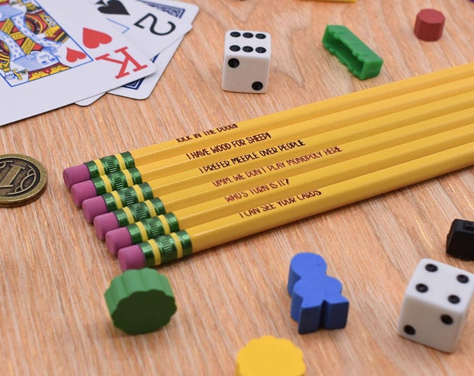 Board Gaming Pencils for Game Night Host Gift or Stocking Stuffer for Gamer