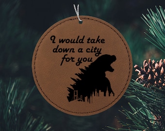 Take Down a City Godzilla Ornament for Comic Fans Personalized Christmas Ornament Godzilla Gift or Gojira Ornament for Kaiju Lizard