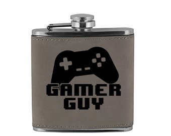 Cadeaux de jeux vidéo Flask personnalisé Gamer Guy Flask pour les jeux ou cadeau ringard pour lui