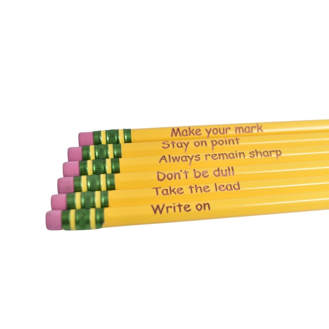 Cute Engraved Pencils Pencil Puns Pencil Set for Teacher Gifts or