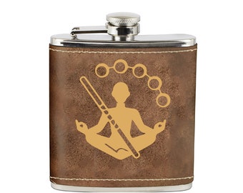 DND Monk Gifts Personalized Flask Monk Flask - D&D Dungeons and Dragons Gift | Groomsmen Gift