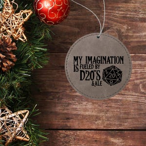 Personalized dnd ornament D20 polyhedral dice gift for dnd player or dungeon master stocking stuffer