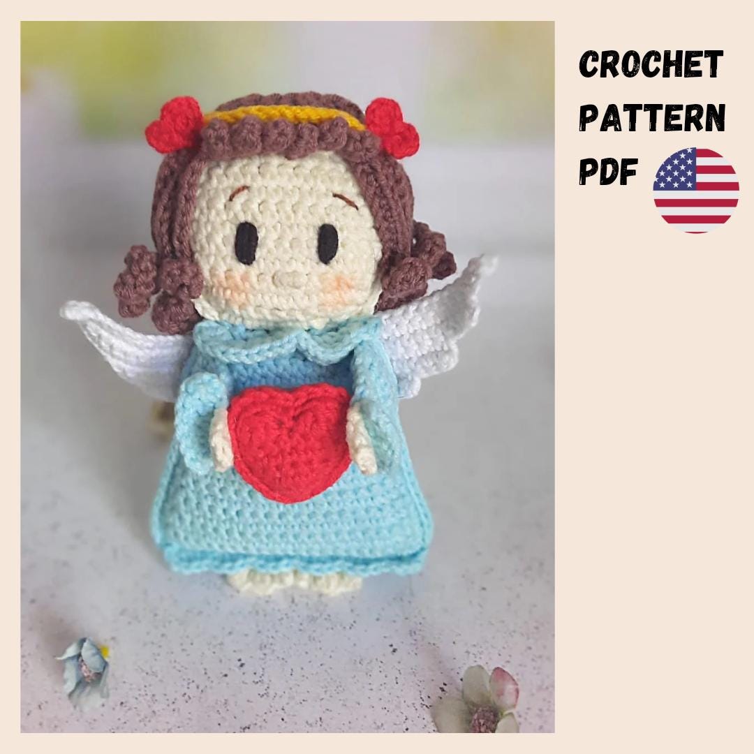 Rag Doll Angel in Love Crochet Pattern Amigurumi Angel PDF Tutorial in ...
