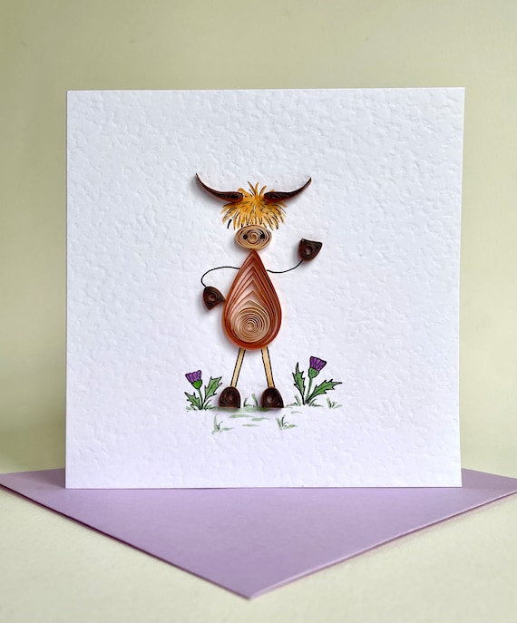 Handmade Wildlife Greetings Card - Cow Handmade Wildlife Greetings Card - Cow