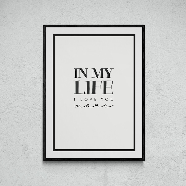 The Beatles In My Life premium song lyric print, professional poster, minimalist wall art, Christmas gift, home decor A4/A5