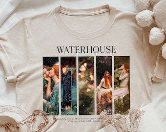Waterhouse Art T-shirt • Light Dark Academia Cottagecore Vintage Fairy Aesthetic • Fantasy Medieval Fairytale Art Shirt • Pre Raphaelite Top