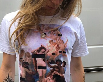 Censored Bouguereau T-shirt • Academic art • Vintage Aesthetic • Soft Grunge Streetwear • Classical Art Shirt • Unisex • Angels T-shirt