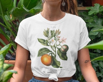 Vintage Orange tshirt • Citrus Blossom Botanical shirt • Botanical Illustration • Vintage Aesthetic Fruit shirt • Unisex