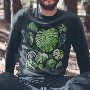 Monstera Varieties Sweatshirt • Minimalist Unisex Sweater • Plant lover gift • Botanical art sweatshirt • Plant parent gift •