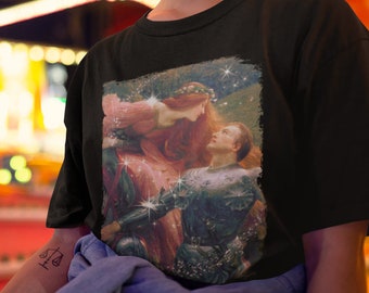 Frank Dicksee La belle dame • Preraphaelite Shirt • Medieval Fantasy Art Aesthetic T-Shirt • Magic Knight Shirt • Viking Fairy tshirt