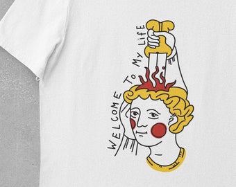 Medieval Art T-shirt • Welcome to my life • Funny • Art History Clothes • Medieval Woodcut Shirt • Unisex • Classical art meme