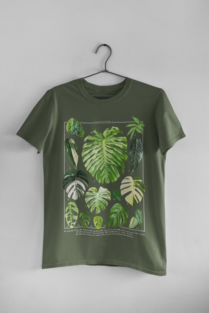 Monstera Varieties Chart T shirt Monstera Deliciosa Albo Etsy UK