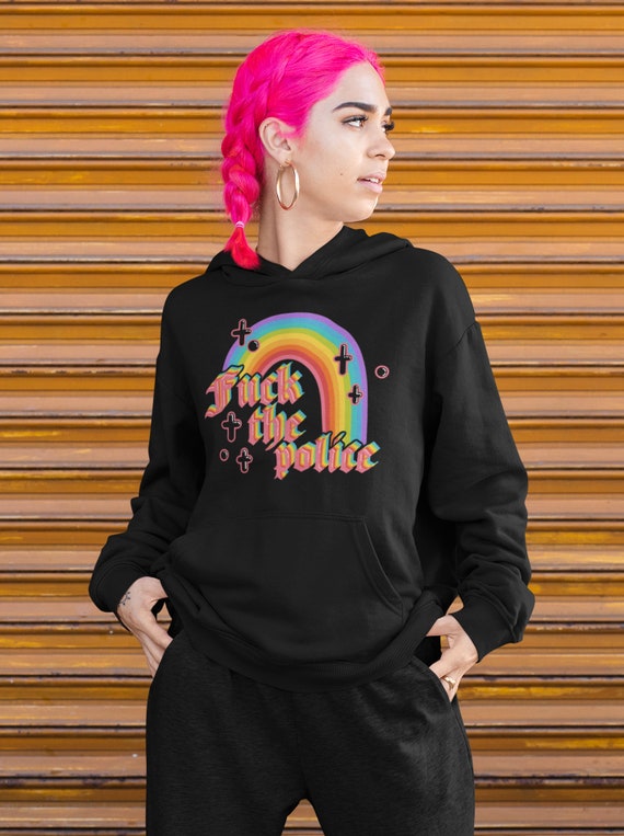Fuck the police hoodie • Anarchy Pride gay LGBTQ sweater • ACAB Punk hoodie • baddie rainbow anarchist • POlitical Activist Fashion •