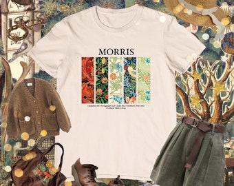 William Morris Prints T-Shirt • PreRaphaelite Medieval Folklore Retro Tshirt • Classical Art Top • Fairycore Witchy Cottagecore Aesthetic •
