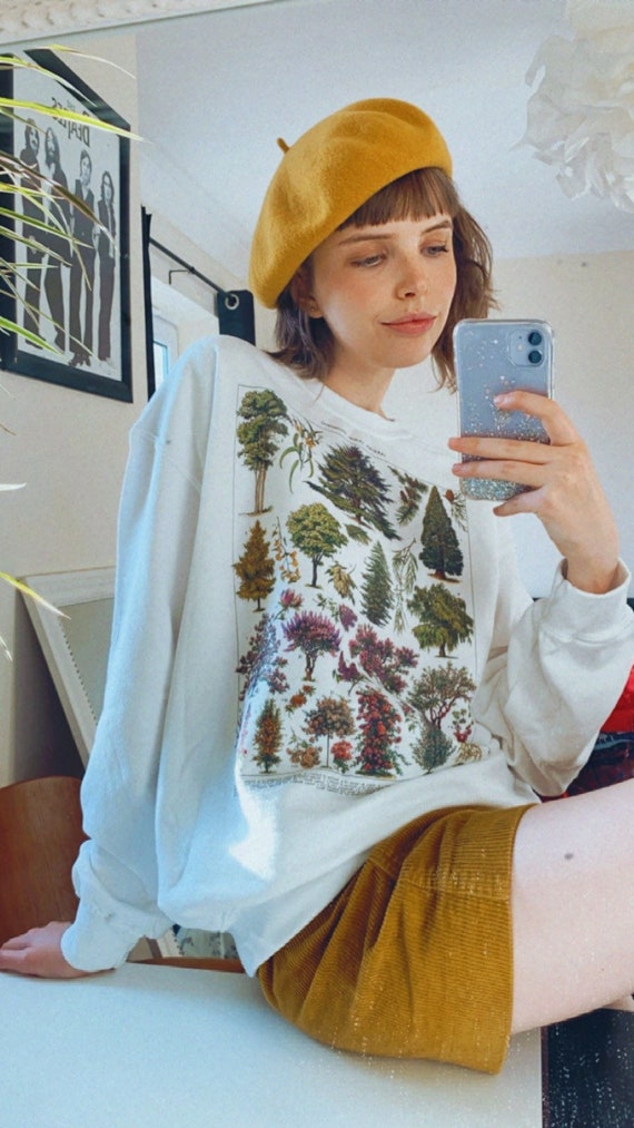 Blooming Trees Botanical sweatshirt • Aesthetic Nature Art sweater • Goblincore Cottagecore Fashion • Tree Forest Plants lover gift •