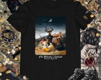 Witches' Sabbath Goya Tshirt • Devil Demon Satan Art Shirt • Witchy Whimsigoth Mystical Dark Academia Goth Aesthetic • Witchcraft Wicca Gift