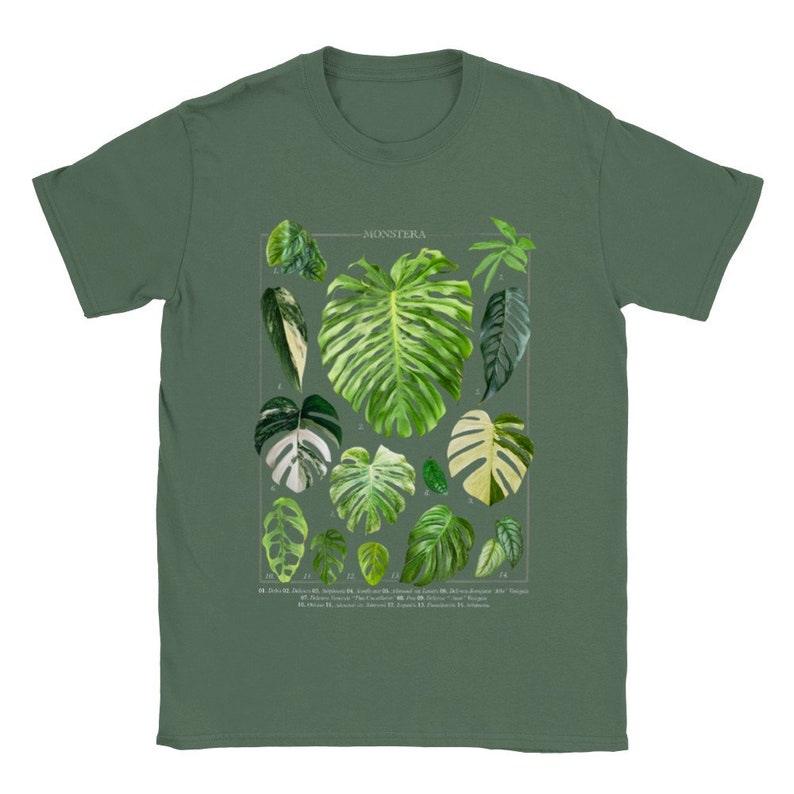 Monstera Varieties Chart T shirt Monstera Deliciosa Albo Etsy UK