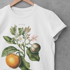 Vintage Orange tshirt Citrus Blossom Botanical shirt Botanical Illustration Vintage Aesthetic Fruit shirt Unisex image 2