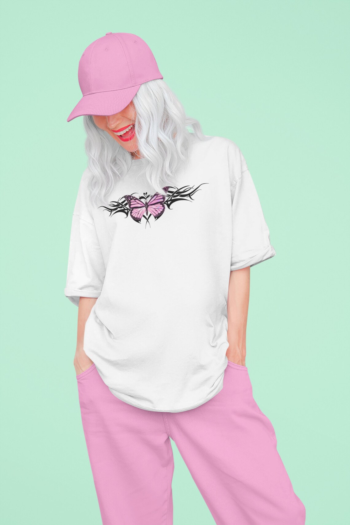 Tribal Butterfly Tramp Stamp shirt 90s 2000s y2k aesthetic | Etsy