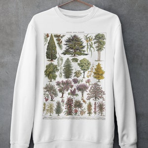 Sudadera botánica con árboles florecientes • Suéter con arte estético de la naturaleza • Moda Goblincore Cottagecore • Regalo para amantes de las plantas del bosque y los árboles • imagen 4