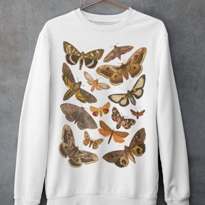 Vintage moths Sweatshirt Goblincore Fairygrunge Fairycore Sweater Aesthetic Witchy Whimsigoth clothing Butterfly Sweatshirt image 3