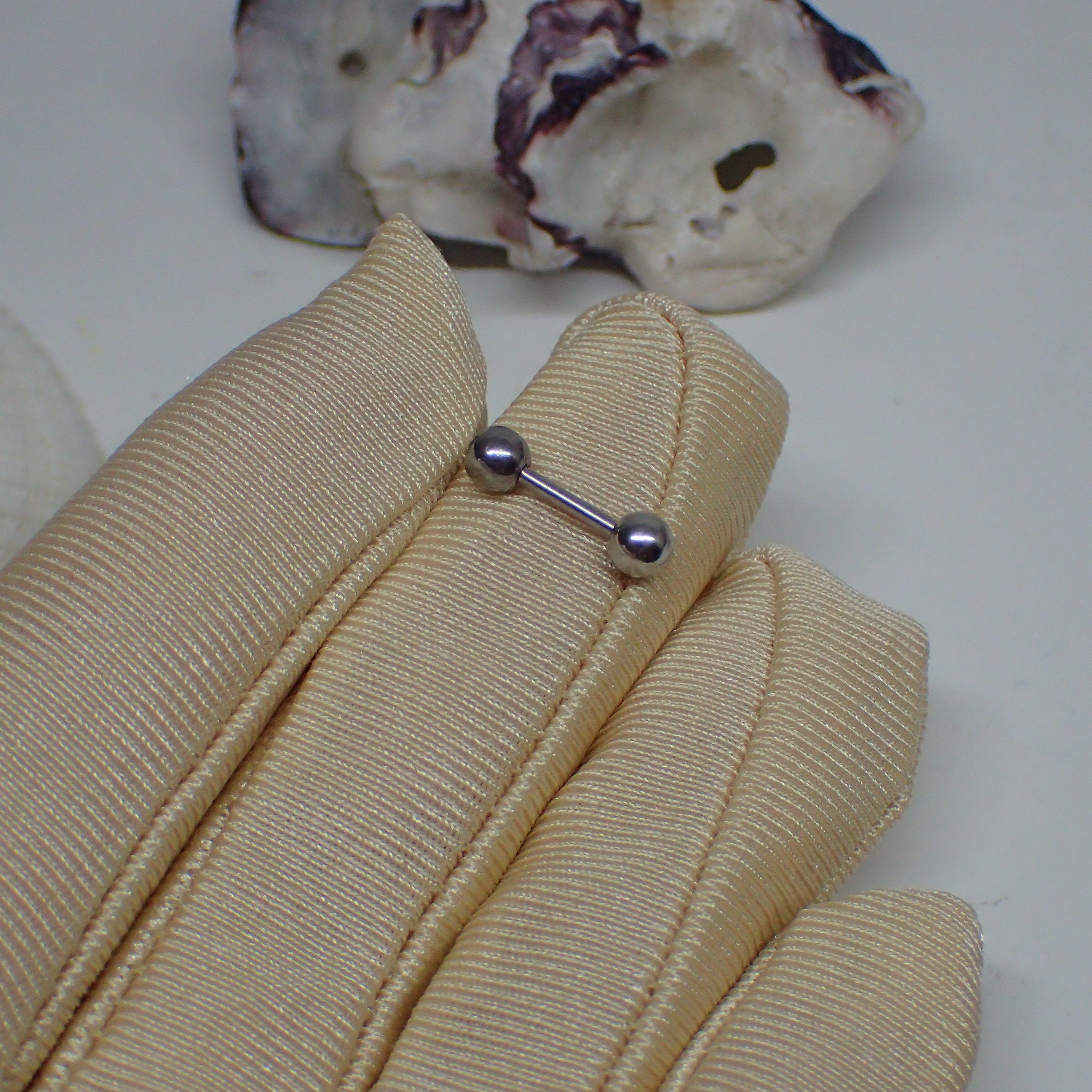 CZ Diamond Barbell Titanium Flat Back Earring Silver Helix Etsy